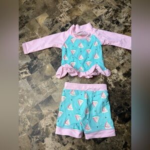 Jan & Jul Toddler Two-Piece Swimsuit set - Watermelon Print 6-12 months